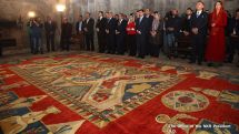Karabakh president attends ceremony of donating Armenian style carpets in Gandzasar monastery
