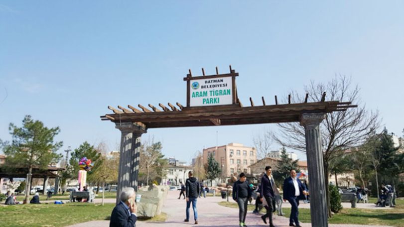 The name of Armenian-Kurdish musician erased on a park sing in Turkey