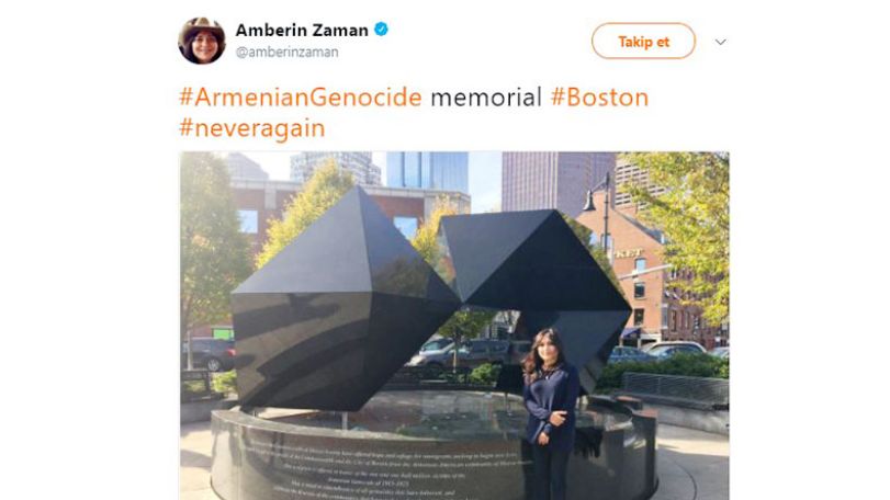 Turkish media attack the noted journalist for a photo near the Armenian Genocide Memorial