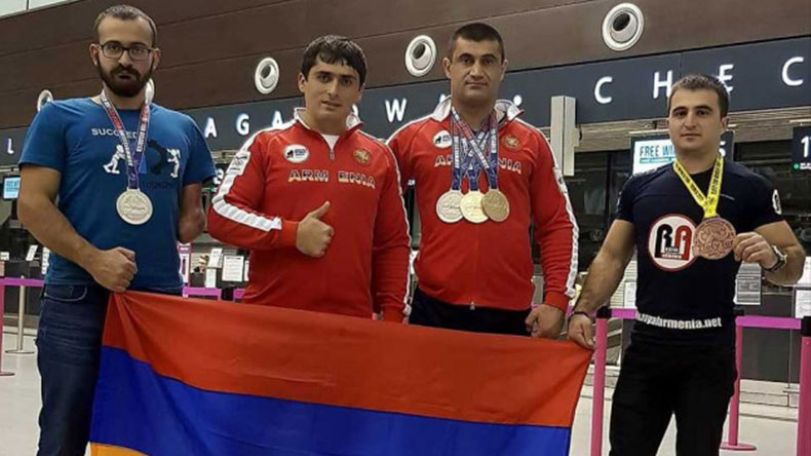 Armenian arm-wrestlers return home with medals