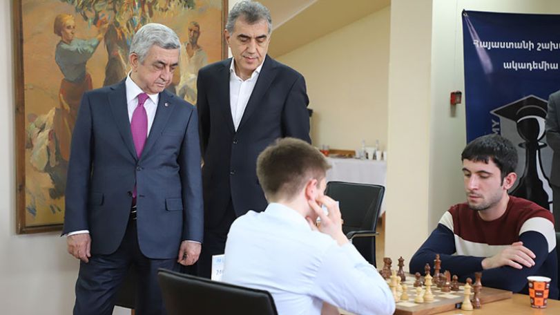Президент Армении посетил шахматный турнир в память Андраника Маргаряна