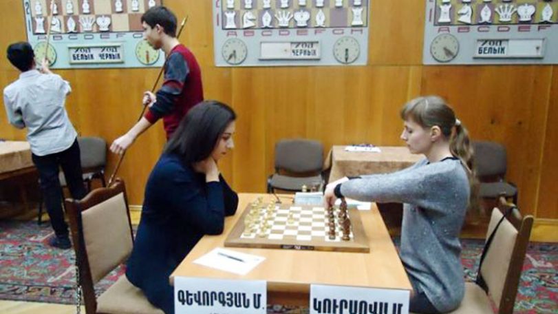 Maria Kursova, Anna Sargsyan continue to lead Armenian Women Chess Championship