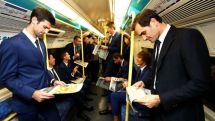 Люди очень удивились, увидев Федерера и Джоковича в метро