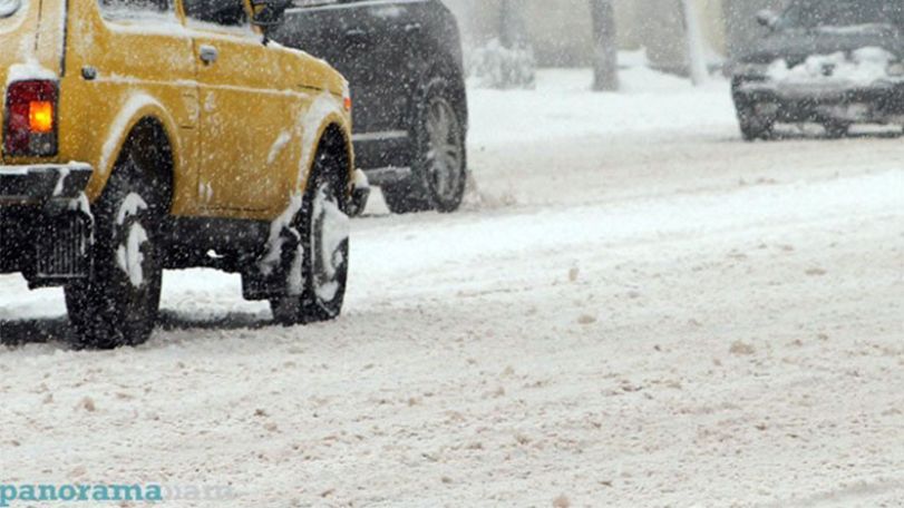 Snow on highways in Armenia