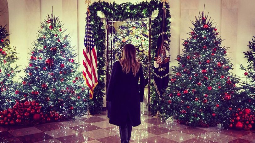 First Lady Melania Trump unveils Christmas decorations at the White House