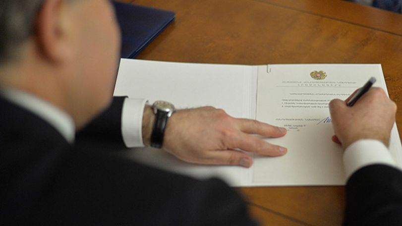 Armenian president signs parliament-adopted bills into law