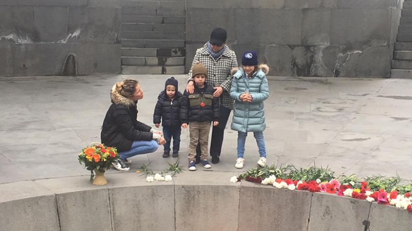 President Sarkissian’s grandchildren visit Armenian Genocide Memorial