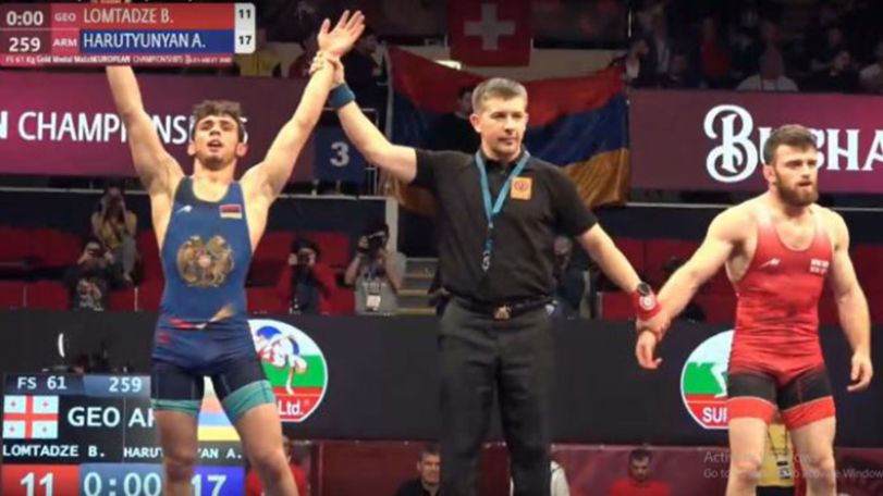 Армянский борец Арсен Арутюнян завоевал титул чемпиона Европы