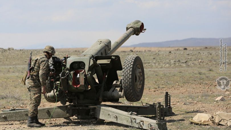 One of artillery units brought to the high level of combat readiness