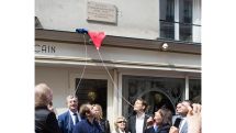 Charles Aznavour memorial plaque inaugurated at first Paris apartment building of Aznavour family