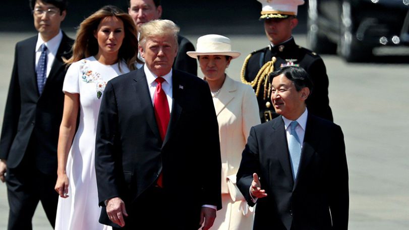 Trump becomes first foreign leader to meet new Japanese emperor