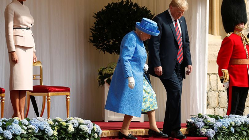 Donald Trump arrives in Britain for state visit