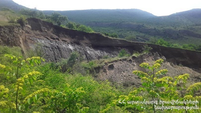 Landslide occurred in the area adjacent to Halidzor village