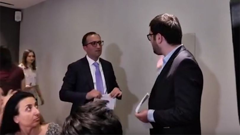 Armenia’s health minister leaves news conference after ex-advisor’s questions