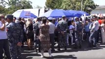 Kocharyan supporters, critics again protest outside Yerevan court