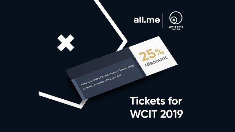 WCIT 2019 Տեղեկատվական տեխնոլոգիաների համաշխարհային կոնգրեսի տոմսերը կարելի է ձեռք բերել all.me ցանցի թվային արժույթի՝ ME թոքենի միջոցով