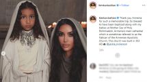 Kim Kardashyan sends warm message to Armenia, shares photos  from Etchmiadzin Cathedral