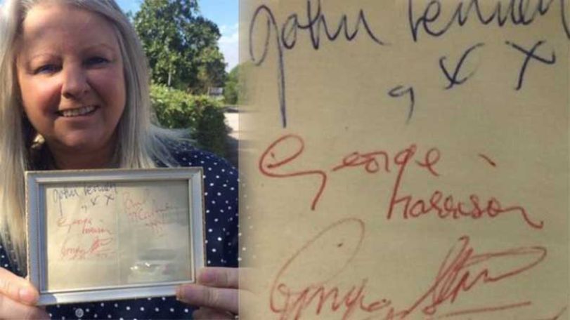 Beatles autographs hidden for 56 years sell for £4,200