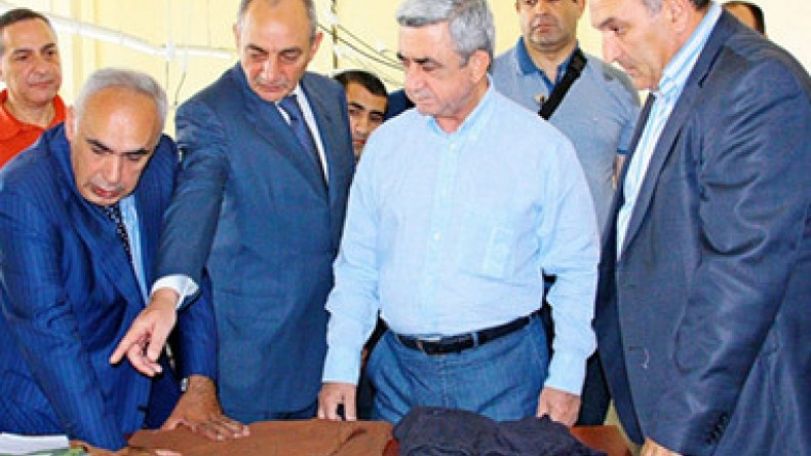 Presidents of Armenia and NKR visit Silk Plant in Stepanakert 