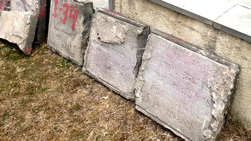 Armenian tombstones found during the construction works sent back to Tbilisi Pantheon of Khojivank