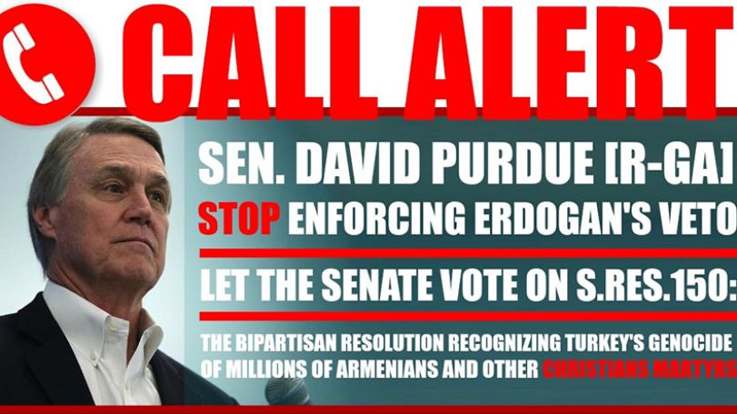 Senator David Perdue blocks Armenian Genocide resolution