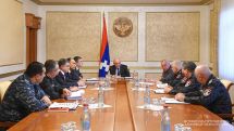 Artsakh president holds consultation on the activities of transport police.