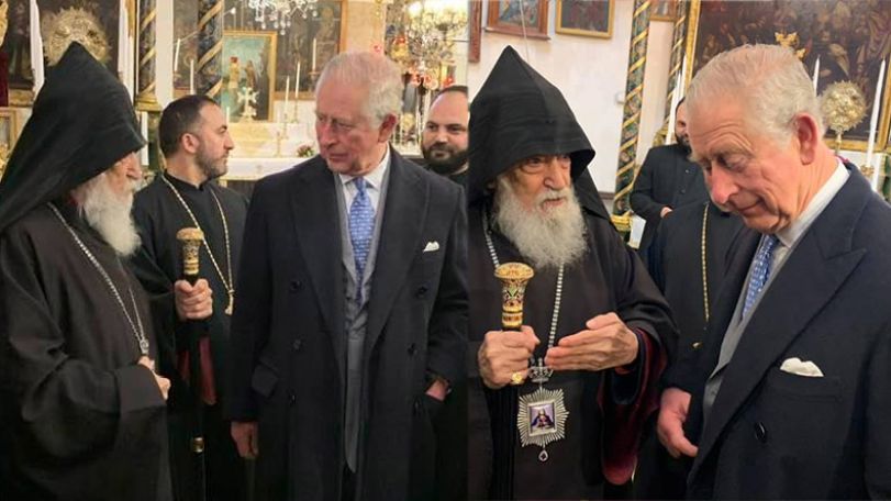 Prince Charles visits Armenian church in Bethlehem