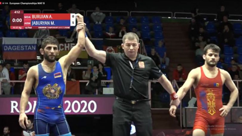 European Championships: Armenian wrestler Mihran Jaburyan advances to semifinals