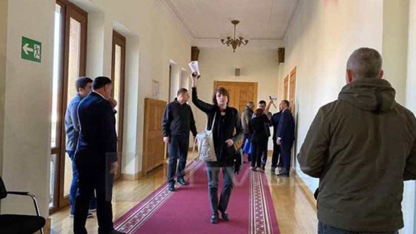 Opposition played USSR anthem in Georgian parliament
