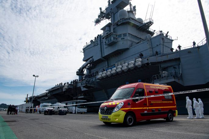 Twenty French sailors in hospital after aircraft carrier's Covid-19 outbreak