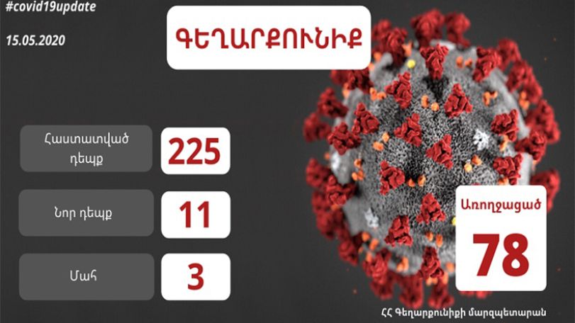 Գեղարքունիքում հաստատվել է կորոնավիրուսային հիվանդության 225 դեպք