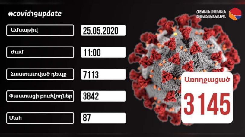 Coronavirus: Armenia reports 452 new cases on May 25