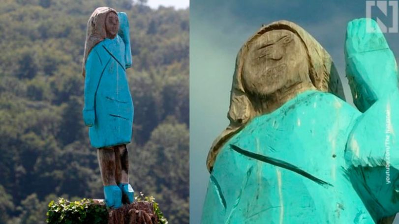 Melania Trump statue set on fire in Slovenia