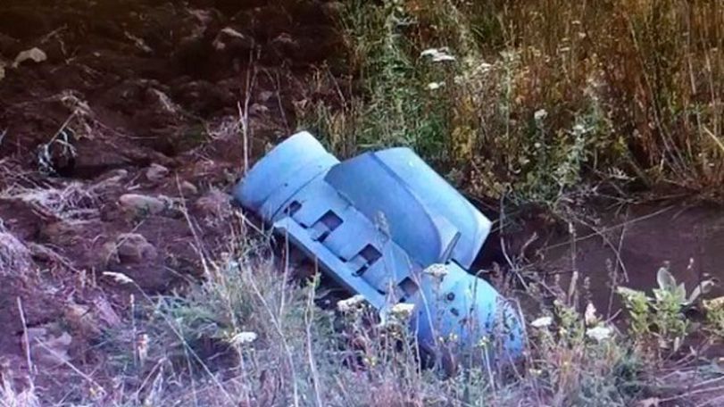 “Smerch” multiple rocket launcher found in a field near Shaki village