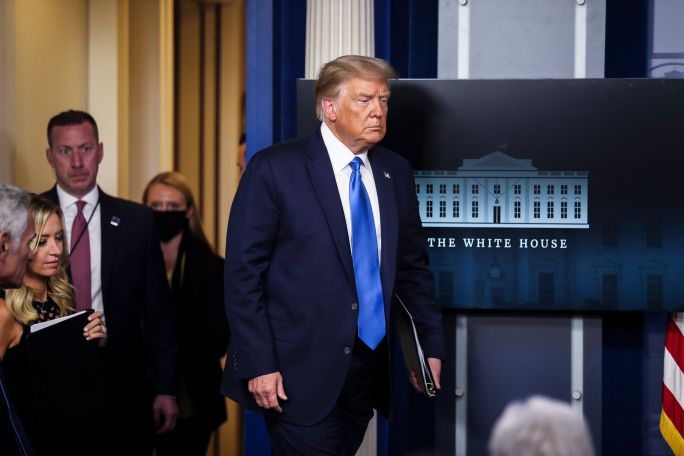 Trump abruptly exits press conference for 'emergency phone call'