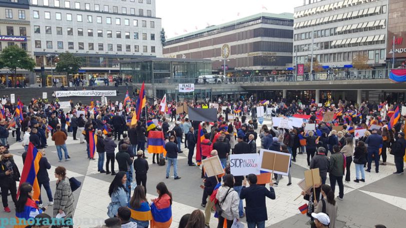 Armenians held a rally in Stockholm