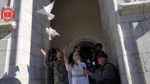 Wedding ceremony held at Ghazanchetsots Cathedral of Shushi