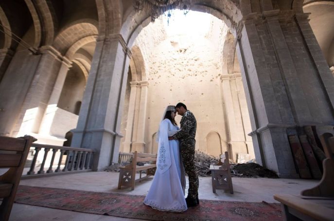 Wedding ceremony in Shushi Cathedral is a message to the entire civilized world - Arayik Harutyunyan