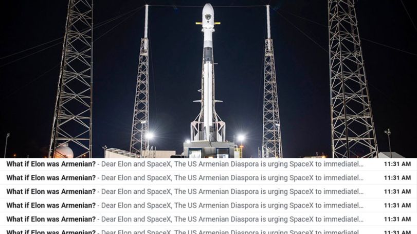 Armenian email campaign asks SpaceX not to aid Turkish regime with satellite launch