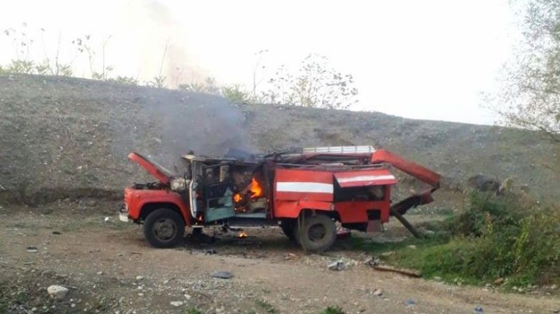 Azerbaijan targets fire engine in Artsakh’s Askeran
