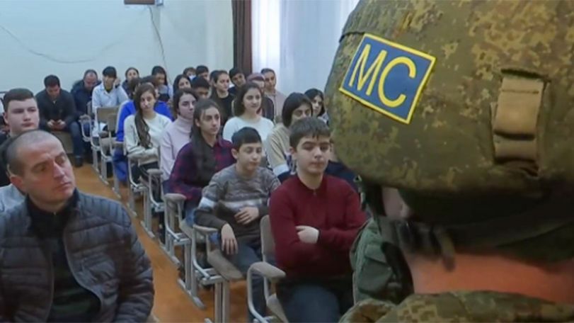 Russian peacekeepers held classes on security measures with school students in Stepanakert