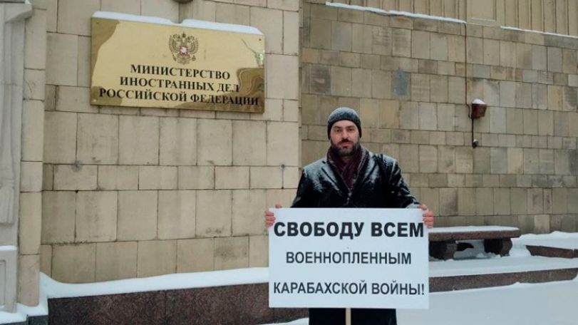 Armenians hold protest in Russia, demand release of POWs held in Azerbaijan