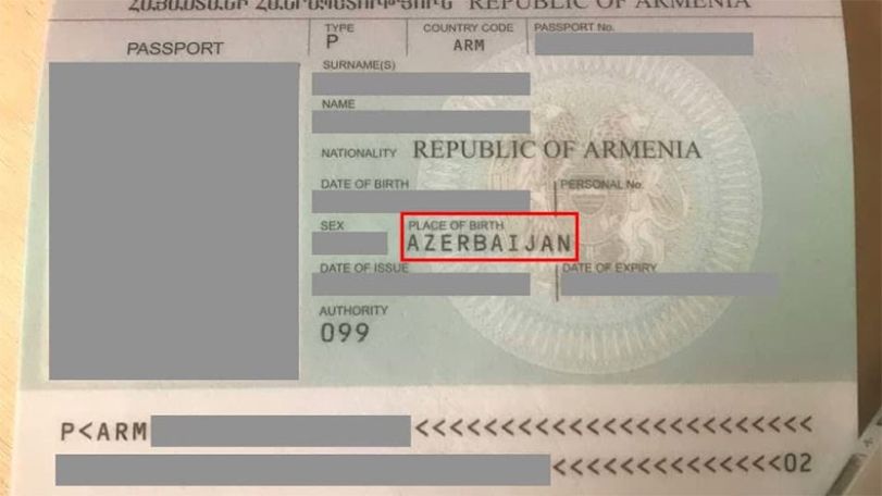 Место рождения армянина из Мартакерта в паспорте указано как Азербайджан