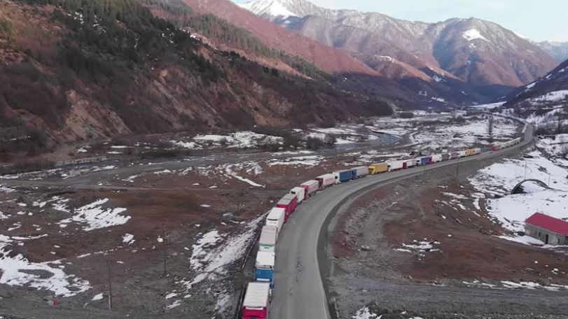 500 trucks accumulated on the Russian side of Lars checkpoint