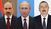 Путин обсудил с Пашиняном и Алиевым реализацию договоренностей по Арцаху