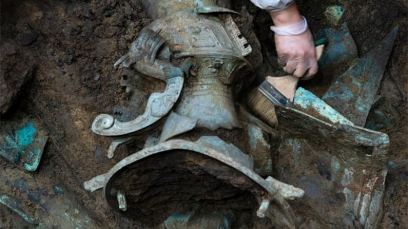 Archaeologists uncover 3,000-year-old gold mask in southwest China