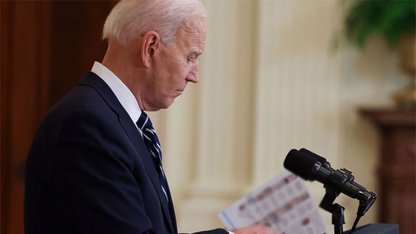 Photos show 'cheat sheets' used by Biden during his first formal press conference