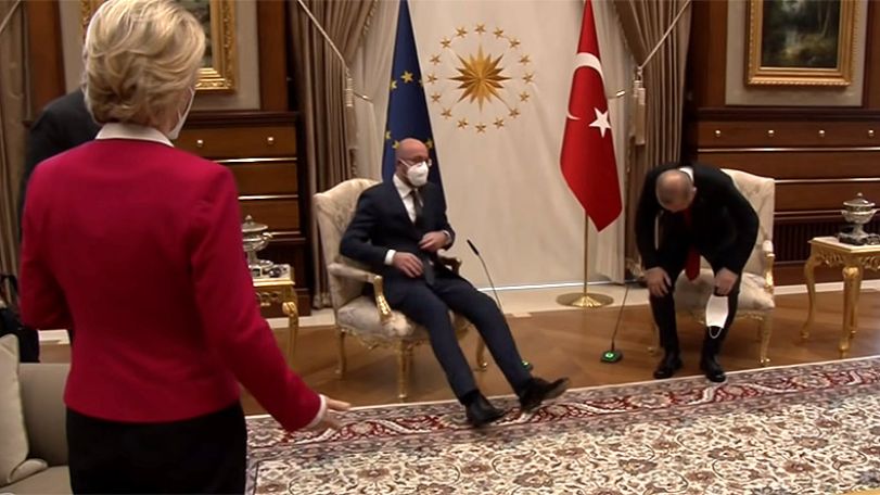 European Commission chief left standing in meeting with Turkey's Erdogan