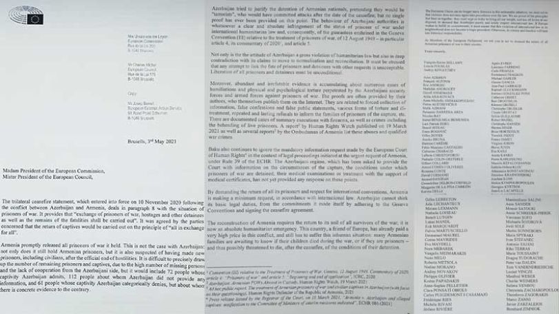 Over 120 MEPs urge EU leaders to demand release of Armenian POWs held by Azerbaijan
