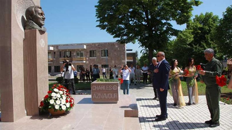 Charles Aznavour’s bust installed in Stepanakert